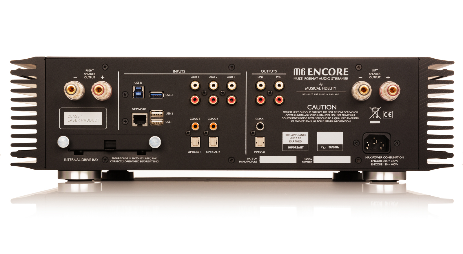 M6 Encore Connect Amplifier Music System Silver Rear
